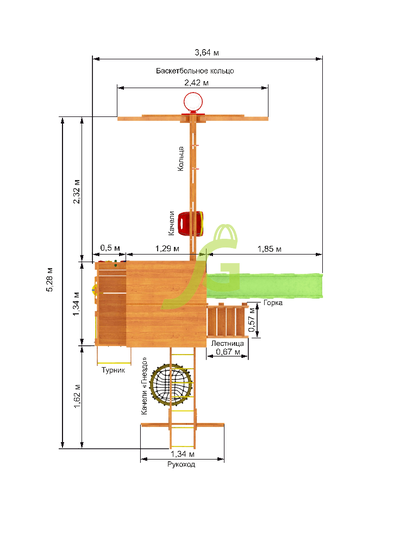 Детская площадка IgraGrad Крафт Pro 4 (скат 2,2)