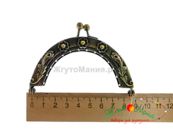 Металлическая застёжка для сумки - ВС-02 Фермуар 8см*4,5см - БРОНЗА