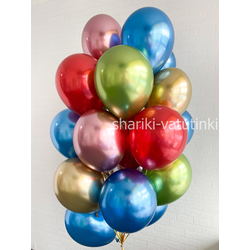 Фонтан 20 шаров "Хром ассорти"
