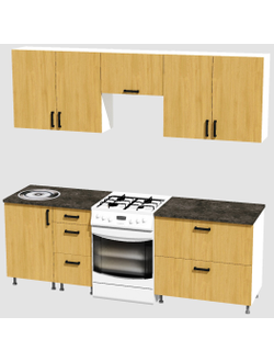 Кухня Эконом 1,8 метра (900х900) Цвет: Дуб Сонома/Дуб Сонома