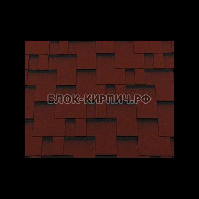 Гибкая черепица Roofshield премиум модерн красный с оттенением