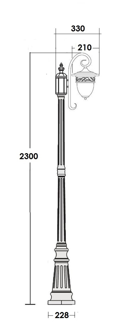 Садово-парковые светильники KRAKOW 1 L(170см)