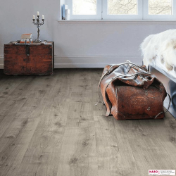 Декор ламината Haro Daily Edition Дуб Калла Серый 541341 в интерьере комнаты