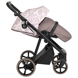 Коляска 2в1 Roan Sol Flowers Powder/Rose gold (руч.Коричневый)