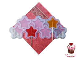 Силиконовая форма для леденцов Звезды 7яч., 5см