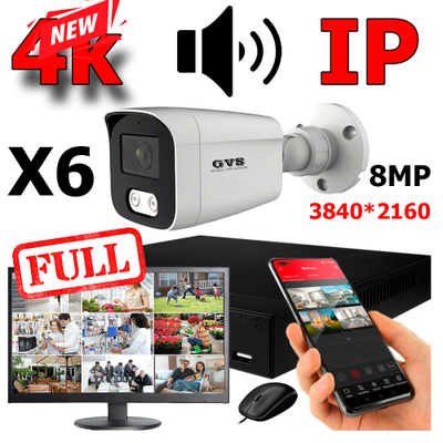 Комплект IP-камер 8 Мегапикселей с записью звука «GVS DS-V6 IP 4K Full»