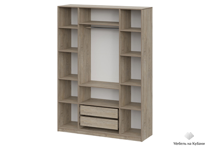 ШК 5 1600 шкаф четырехстворчатый распашной Дуб Эндгрейн/Меланж