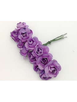 Букетик роз, цвет фиолетовый (1,5 см, 12 штук)