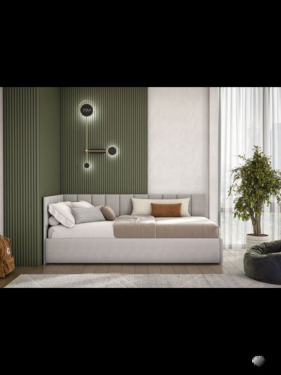 Кровать «КР 3» Серая 90 см (с основанием)