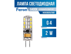 Лампа Feron G4 12V 2W(170lm) 6400K 6K прозрачная 36x10 LB-420 25859