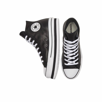 Кеды Converse Chuck Taylor All Star Layer кожаные черные высокие на платформе