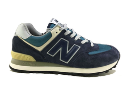 New Balance 574 Синие с темной буквой (41-45) Арт. 393MF-A