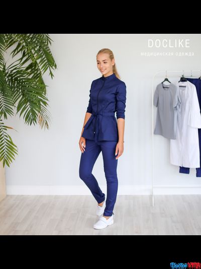 БЛУЗА DOCLIKE DL423 синяя