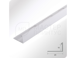 Алюминиевый окантовочный профиль для плитки ПО Г10 белый муар