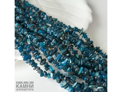 Апатит тёмный крошка галтовка 2х4-10 мм, цена за нить 38-40 см