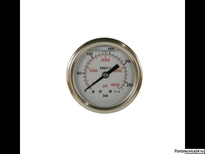 Манометр вход сзади 1/4"ш; Д 63мм; 0-250 бар (нерж)