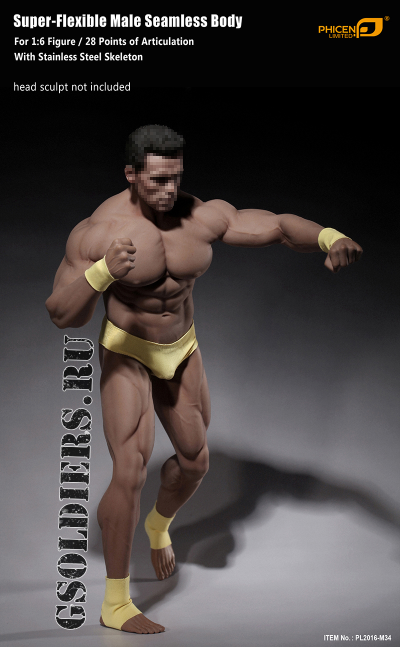 Супер-подвижное бесшовное мужское тело (телоид) PL2016-M34 1/6 Super flexible Male Seamless Body - PHICEN