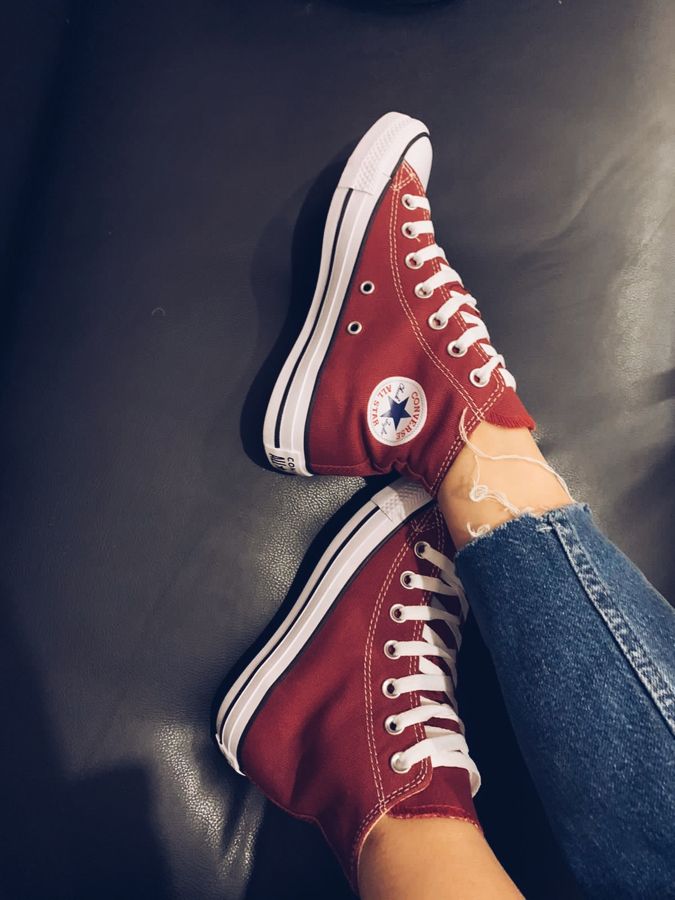 Успей купить Converse All Star высокие бордовые по супер цене!