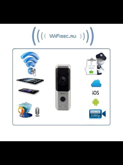 IMOU Doorbell автономная вызывная WiFi панель видеодомофона с DVR, Full HD (IMOU)
