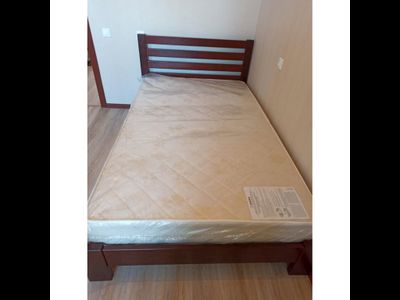 Кровать из массива сосны "Вероника" орех (Браво мебель)