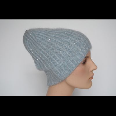 Голубая вязаная шапка зимняя Vizio Италия 8070 CLO
