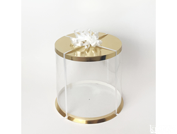 Коробка для торта JUST. Золото. Диаметр 30 см, Высота 28 см, Упаковка 10 штук