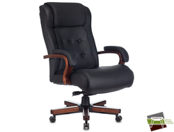 Кресло руководителя Бюрократ T-9926WALNUT черный кожа крестовина металл/дерево