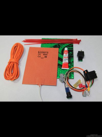 Подогрев масла в баке/картере до 100/20л на 24В (400Вт, терм.180)