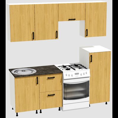 Кухня Эконом 1,5 метра с полуколонкой (1000х500) Цвет: Дуб Сонома/Дуб Сонома