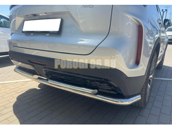 Защита заднего бампера угловая большая двойная Папа Тюнинг d60/42 для Chery Tiggo 7L 2025-