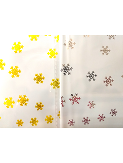 Скатерть одноразовая "Снежинки" 137*183см, Металлик