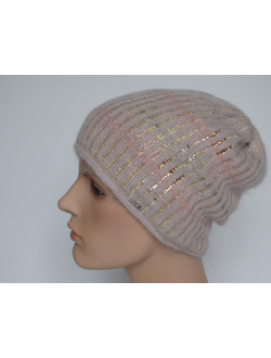 Розовая женская шапка со стразами Vizio Италия 8007 CY