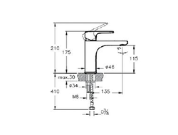 Смеситель для раковины, черный матовый, VitrA Root Round, A4270636EXP