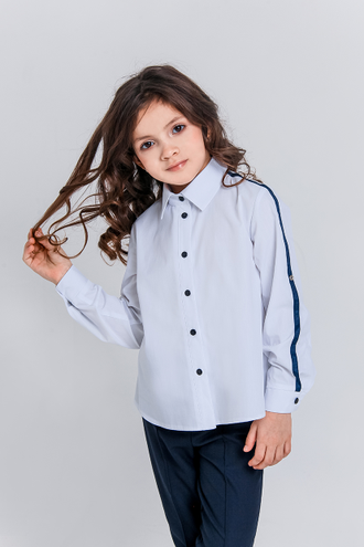Д 5135 Блузка длинный рукав, тесьма по рукаву р.122-170