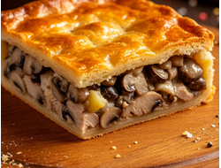 Пирог со свининой, грибами и картофелем