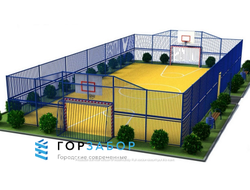 Сварное спортивное ограждение высотой 3 метра с установкой