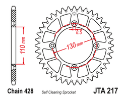 Звезда ведомая алюминиевая JT JTA217.50 (JTA217-50) (A217-50) для Honda Off Road