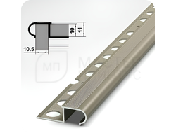Профиль окантовочный для ступеней из плитки Лука ПУ 08.2700.042л Шампань