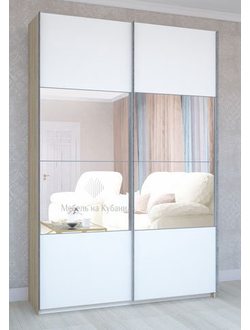 Прайм шкаф купе 2х дверный фасад лдсп/зеркало