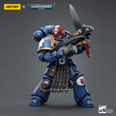 Интерцессор-ветеран Ультрамаринов (Warhammer 40k) - КОЛЛЕКЦИОННАЯ ФИГУРКА 1/18 Ultramarines Intercessor Veteran Sergeant Brother Aeontas (JT4386) - JOYTOY