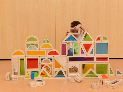 Радужные блоки с зеркалами (58 шт)