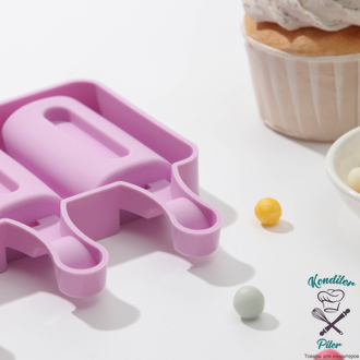 Форма для мороженого «Сицилия», силикон, 19,5×11 см, 4 ячейки (6,8×3,5 см), цвет МИКС