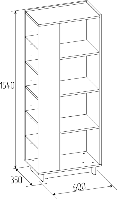 Гостиная ФЛЕКС - ФЛЕКС 26 Стеллаж боковой Дуб Шавиниган
