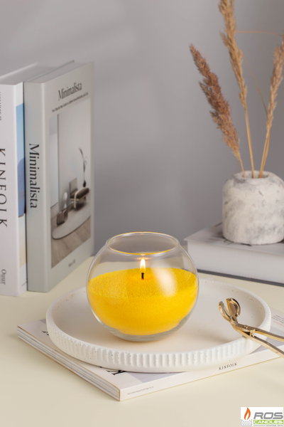 Насыпная свеча "Шар" 12*10 см, цвет "Жёлтый"