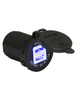 Гнездо питания с USB-разъемами, 3,1 А, подсветка