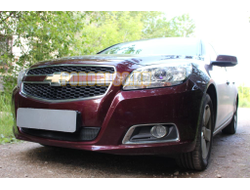 Защита радиатора Chevrolet Malibu VIII рестайлинг 2011-2014 black