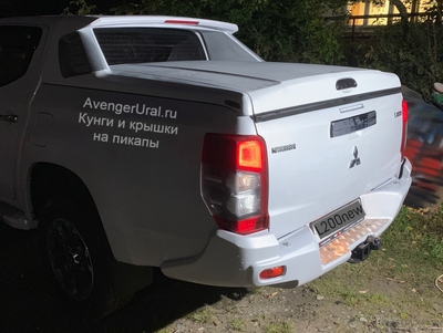 Композитный силовой задний бампер c квадратом АВС-дизайн на Mitsubishi L200 2015+ от AvengerUral.ru