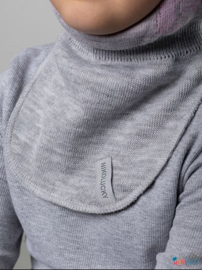 Шапка-шлем 23101-03 с утеплит., хб подклад, серый,розовый 52-54