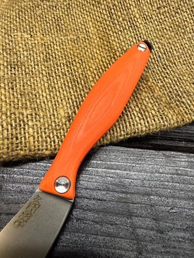 Фрикционный складной нож Канадец Малый сталь VG-10, рукоять G10 оранжевый