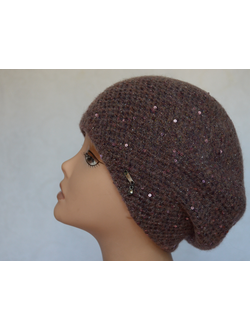 Итальянский сиреневый берет вязаный Vizio Италия 6778  фото